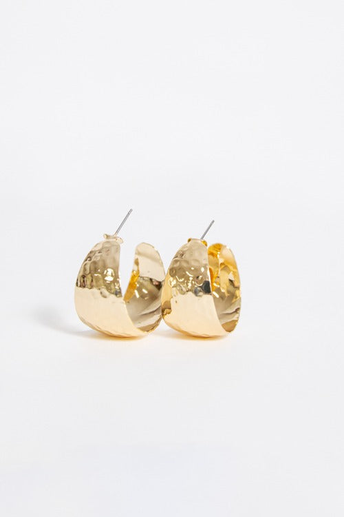 Ripple Effect Hammered Hoop Earrings