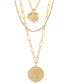 Three Wishes Hammered Pendant Layer Necklace