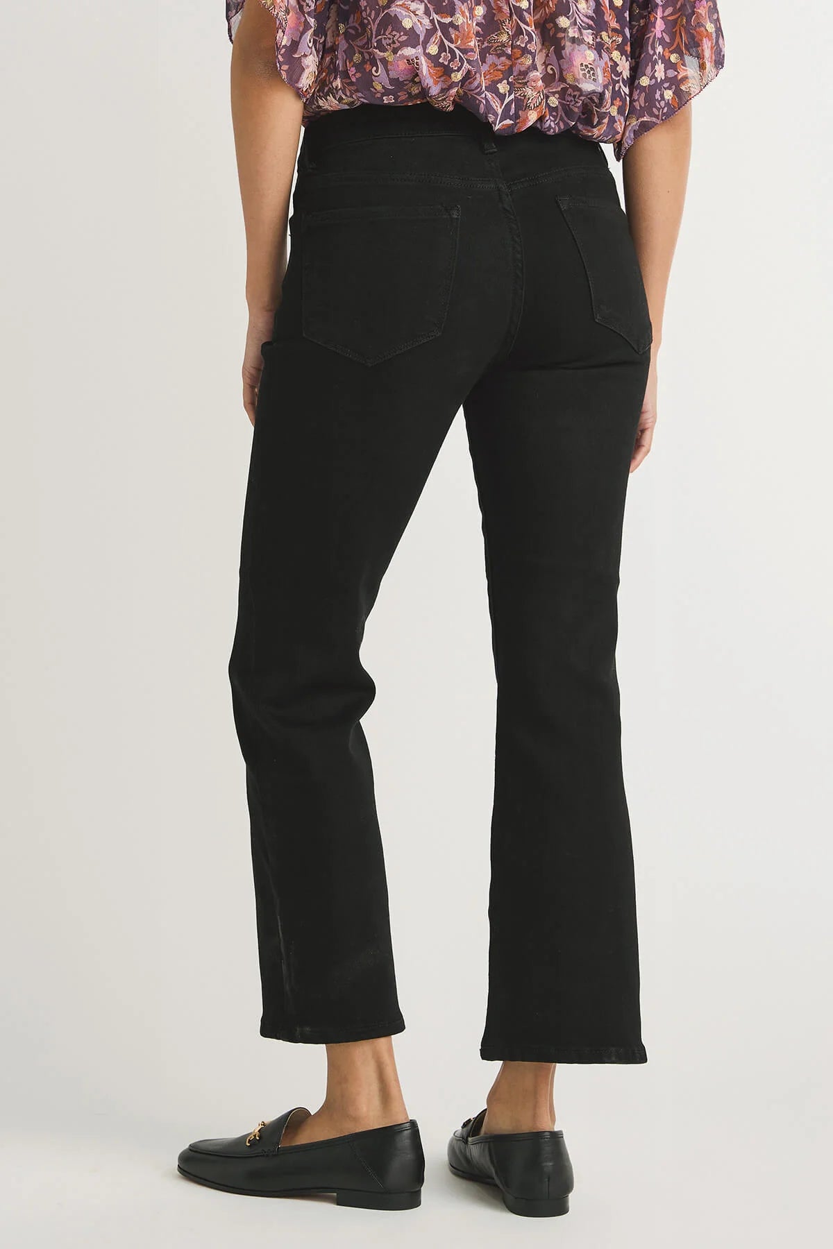 High Standards Black Mid-Rise Boot Cut Cropped Jeans