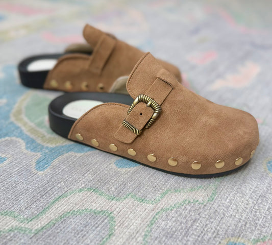 Boston Bound Studded Buckle Clogs