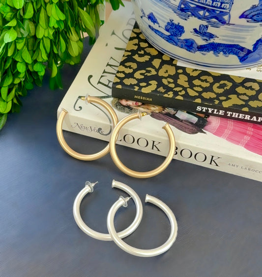 *MORE COLORS* Matte Hoop Earrings
