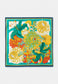 Vintage Blooms Silk Neck Scarf in Green