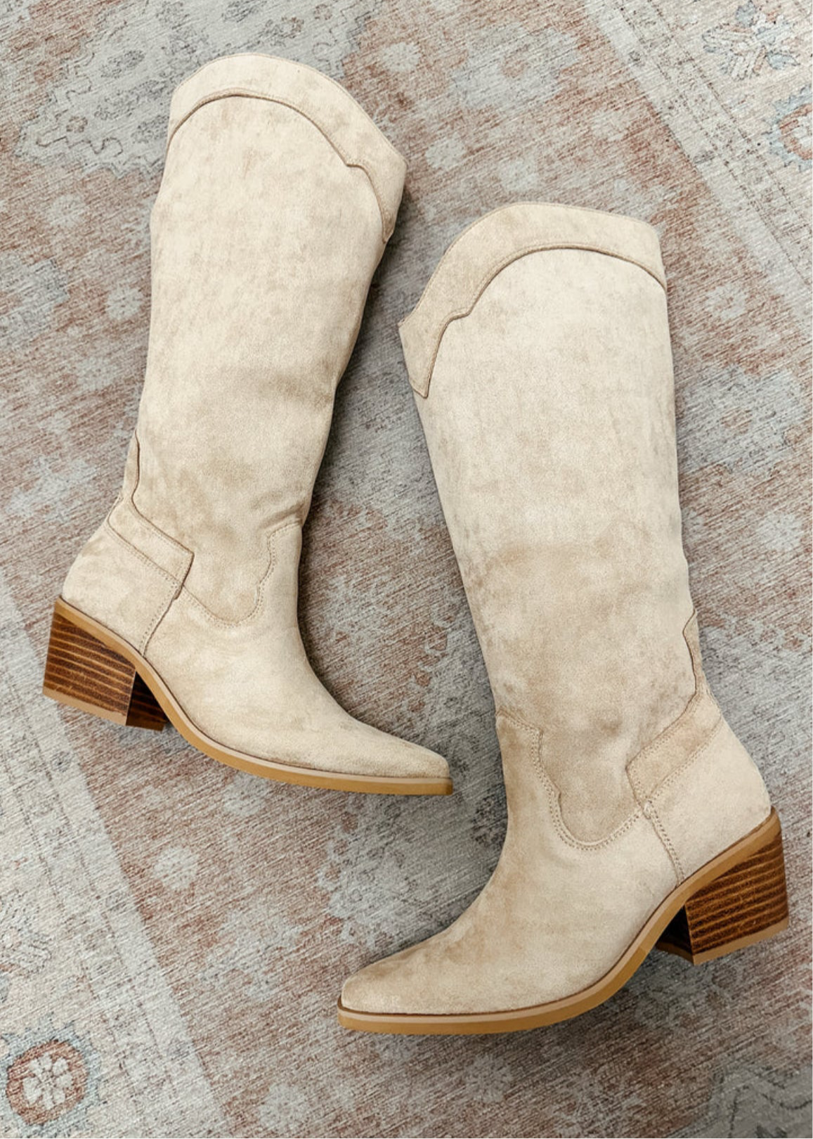 Miracle Mile Vegan Suede Boots in Tan