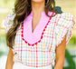 A Dash of Darling Plaid Blouse