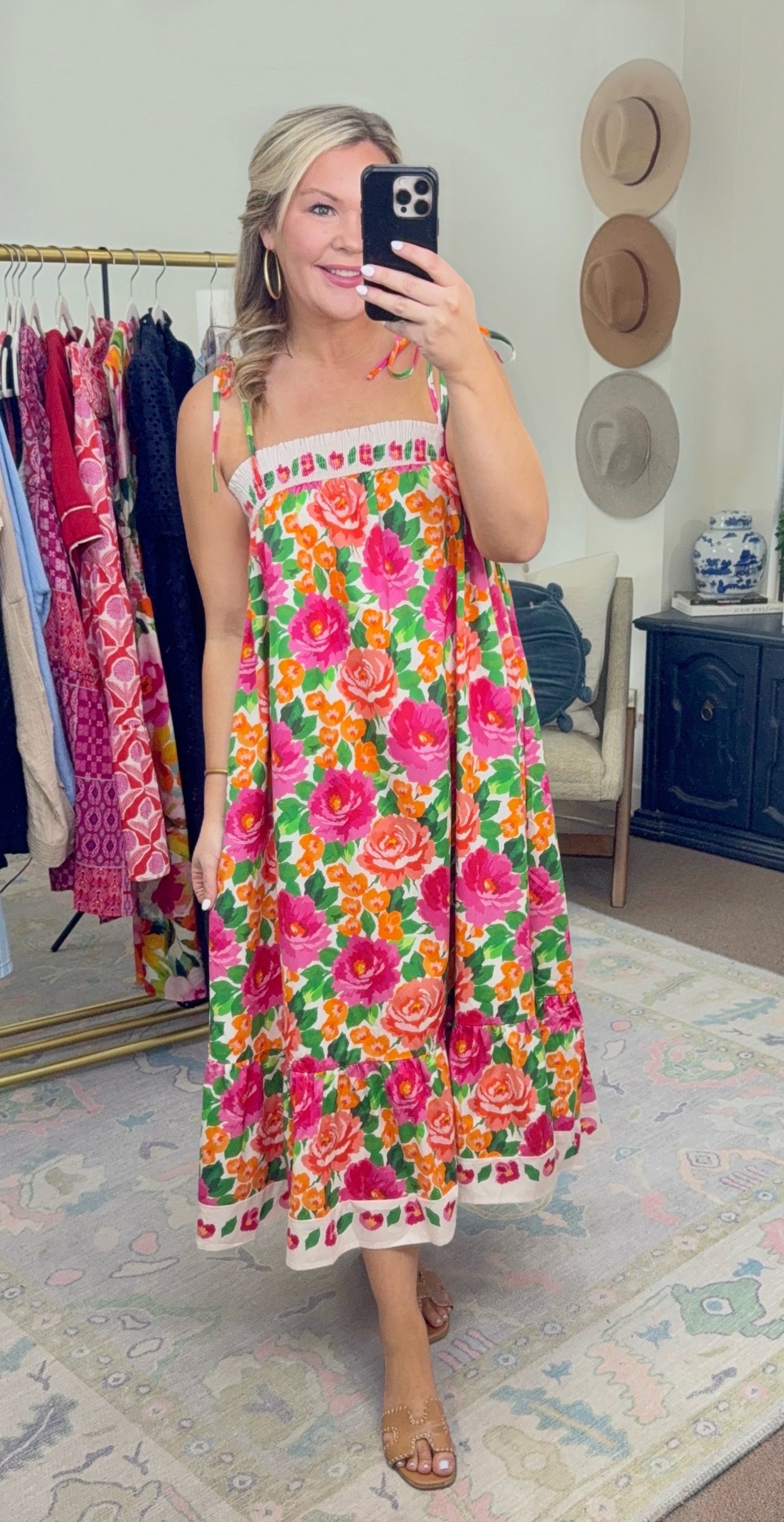 TCEC: Rosie Posie Printed Poplin Midi Dress
