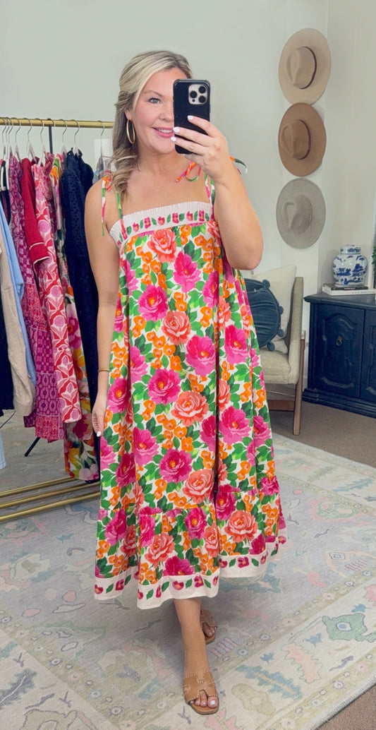 TCEC: Rosie Posie Printed Poplin Midi Dress