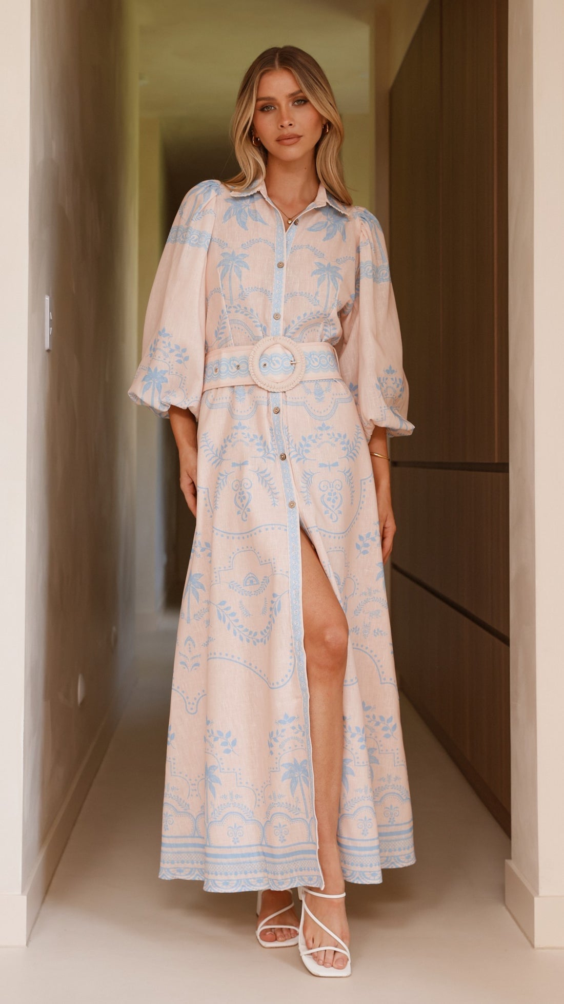 Palm Springs Stunner Belted Maxi Dress