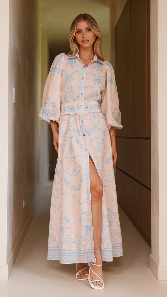 Palm Springs Stunner Belted Maxi Dress