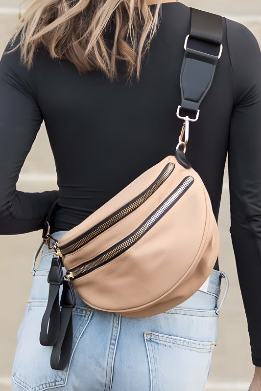 **MORE COLORS** Street Sleek Double Zip Crossbody Bag