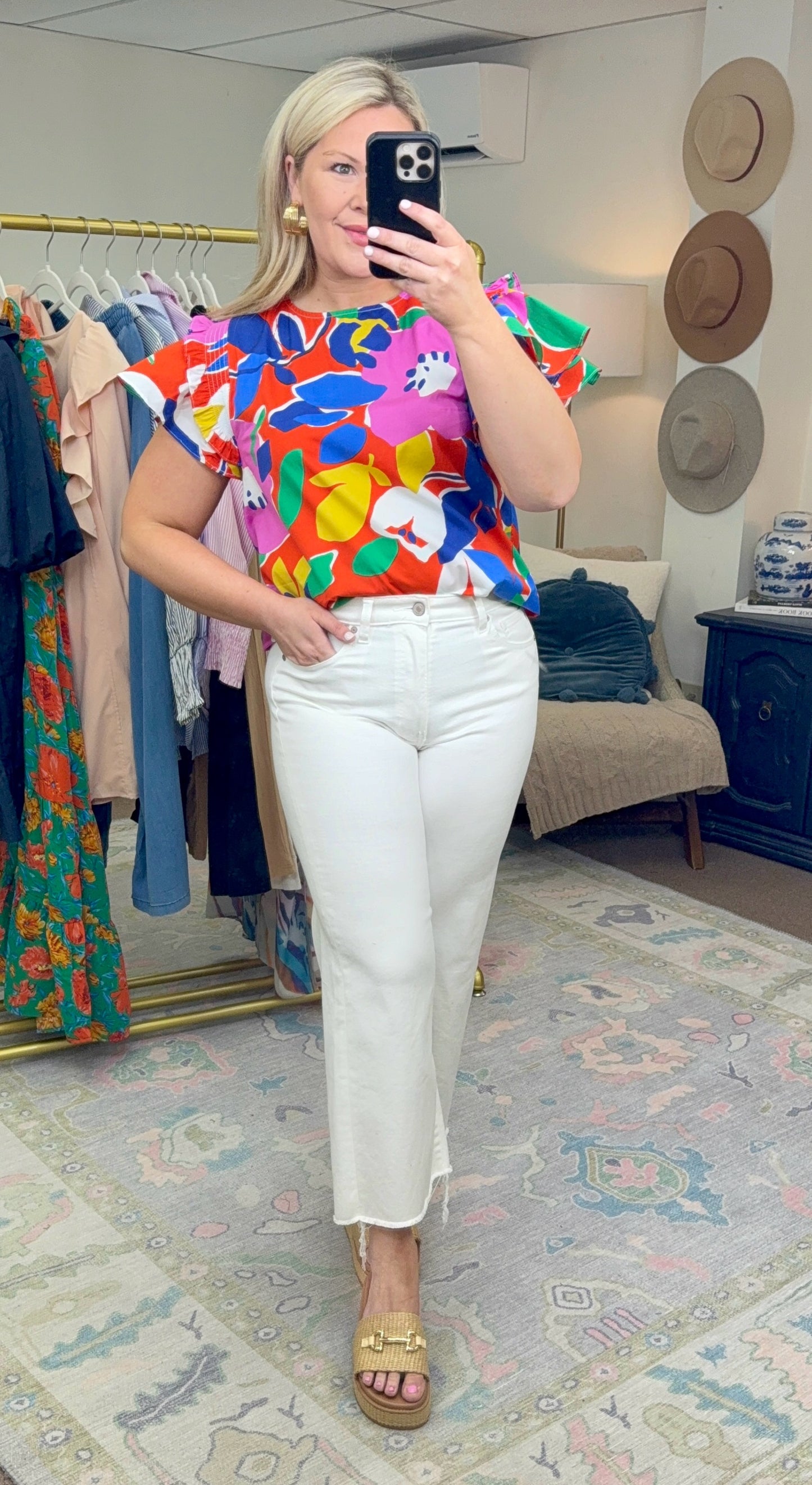 Keep Things Fresh Poplin Ruffle Top