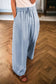 **MORE COLORS** Make Way Wide Leg Stripe Chambray Pants