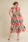 Party Under the Palms Print Tiered Midi Dress