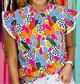 Fun Times Abstract Print Blouse