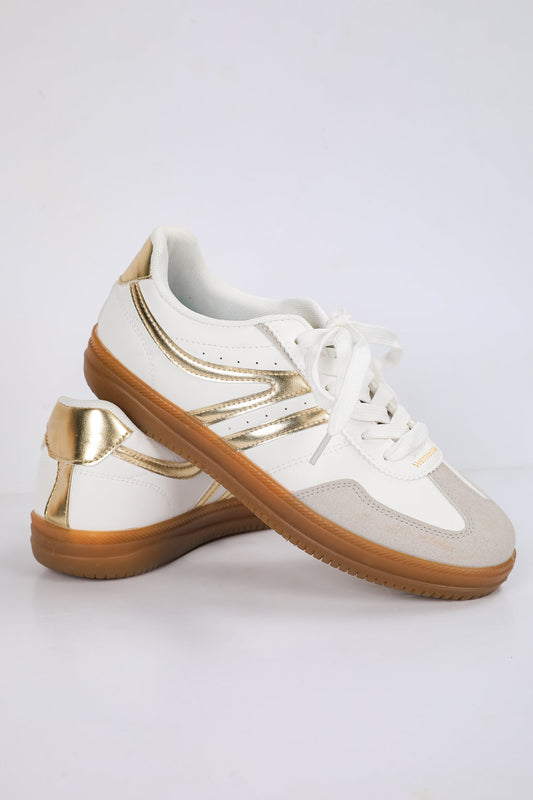 Run the Show Gold Accent Sneakers