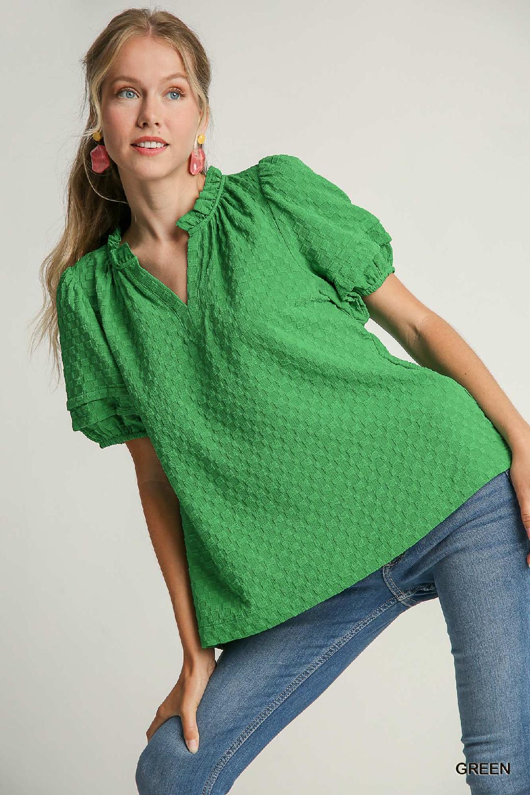 A Fresh Outlook Textured Blouse