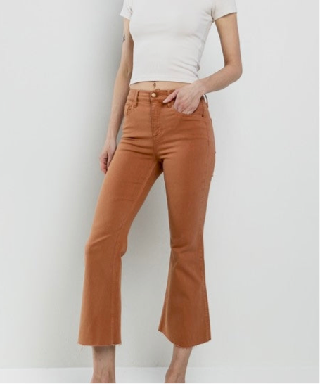 Add Some Spice High Rise Cropped Flare Denim