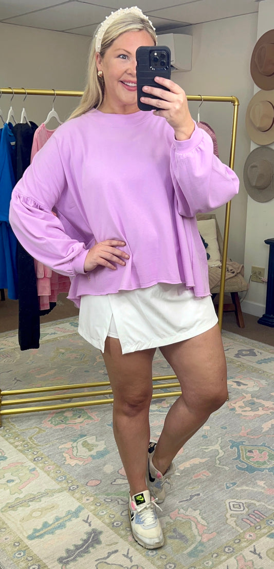 Love You More Peplum Flounce Pullover
