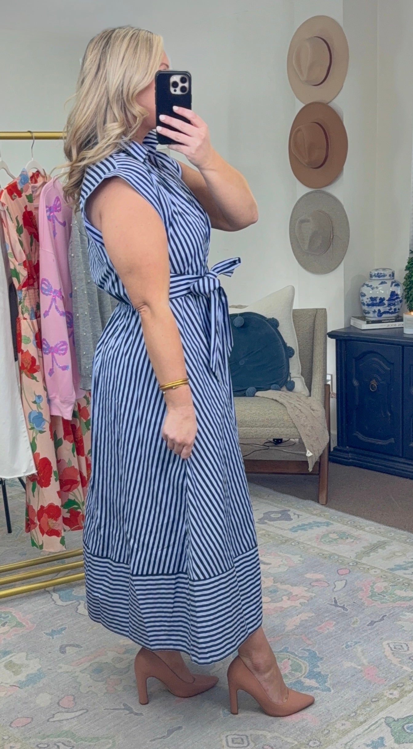 ✨RESTOCK✨ Harbor Club Tie-Front Stripe Midi Dress