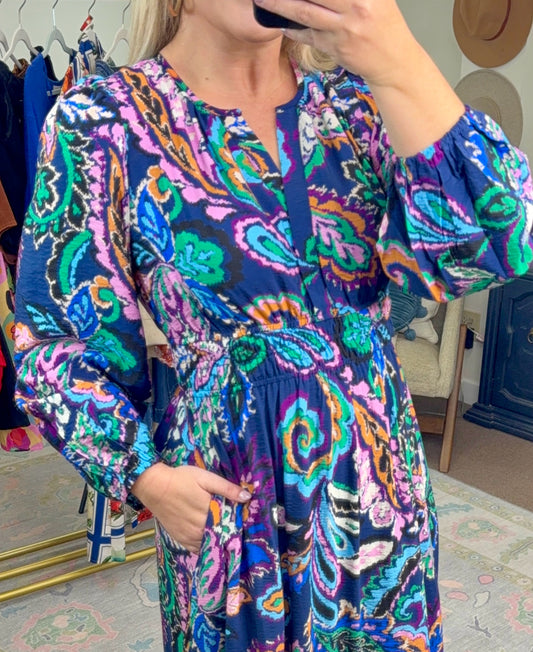 Fairytale Love Print Midi Dress