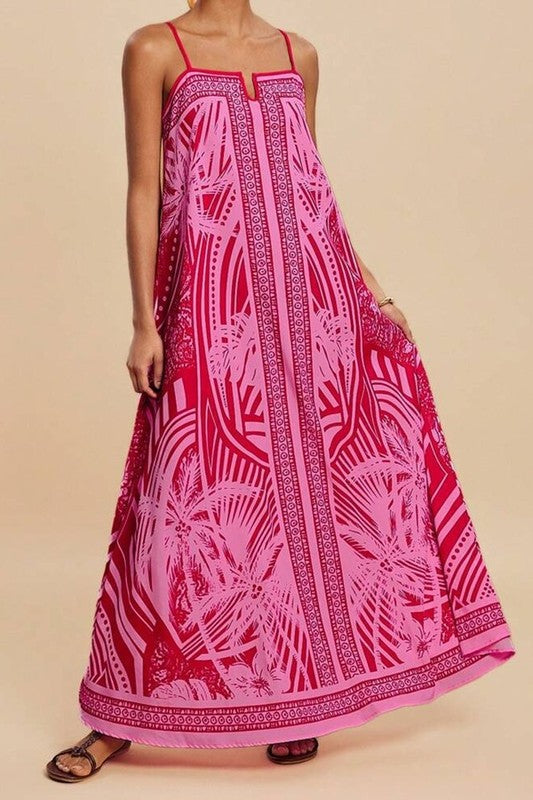 Island Oasis Print Maxi Dress