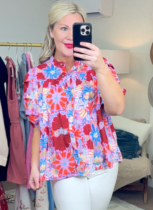 Made to Love Floral Print Blouse