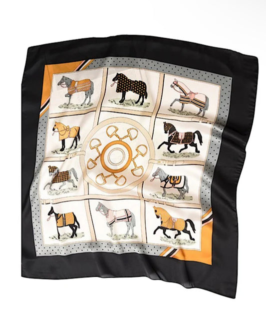 **MORE COLORS** Show Pony Print Silk Neck Scarf