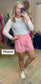 Fit And Fab Smocked Waist Athletic Shorts
