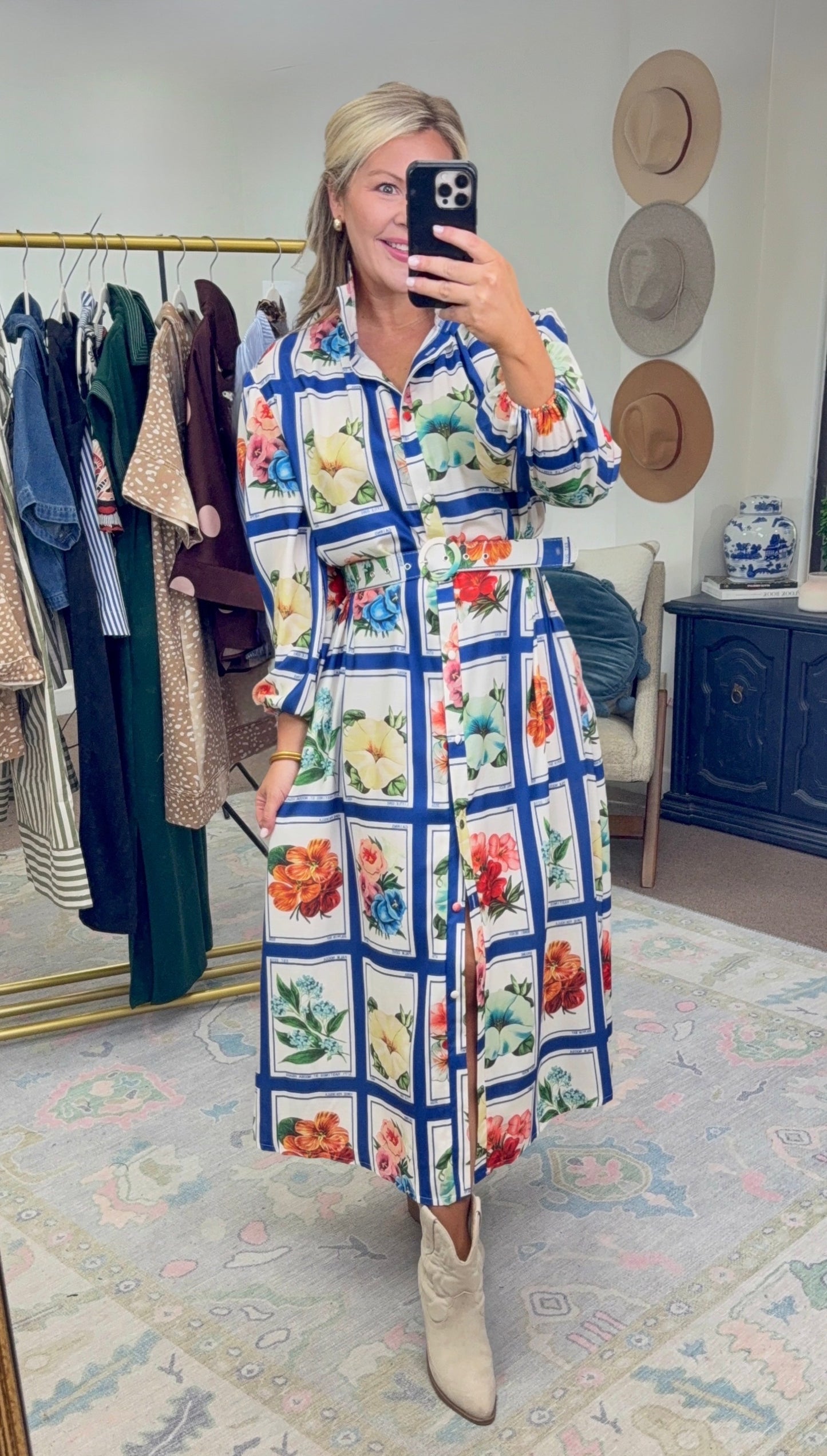 Archive Botanica Belted Midi Dress