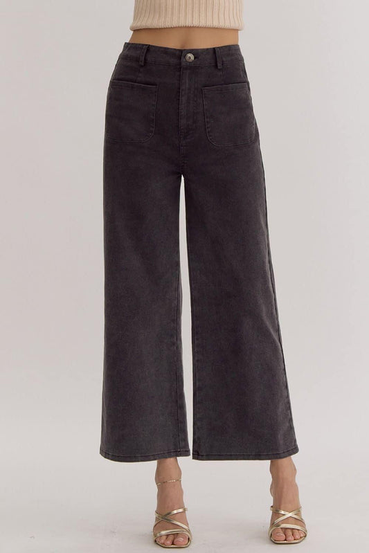 ENTRO: Steady As She Goes Wide Leg Cropped Pants