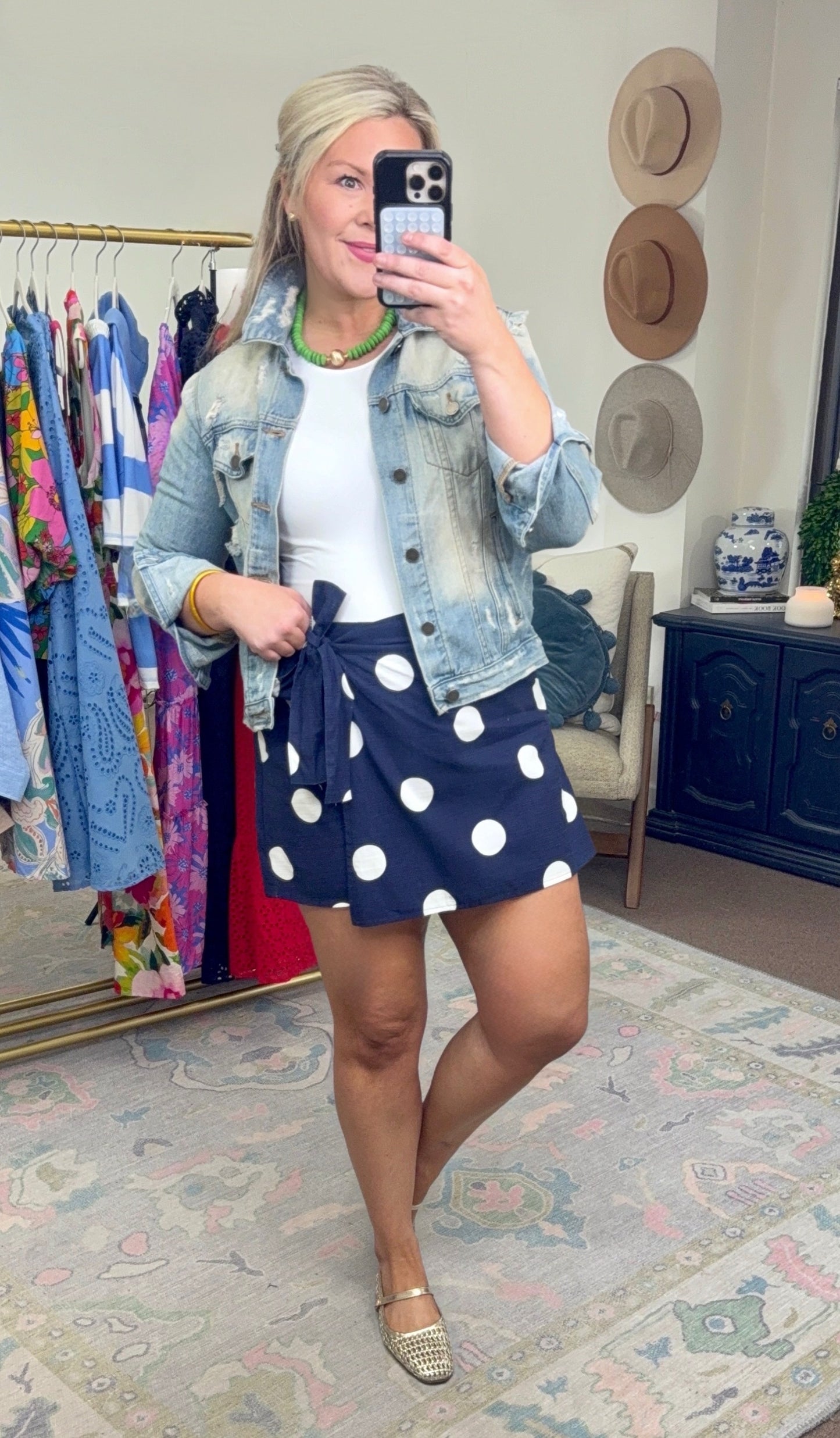 On the Dot Polka Dot Wrap Skort