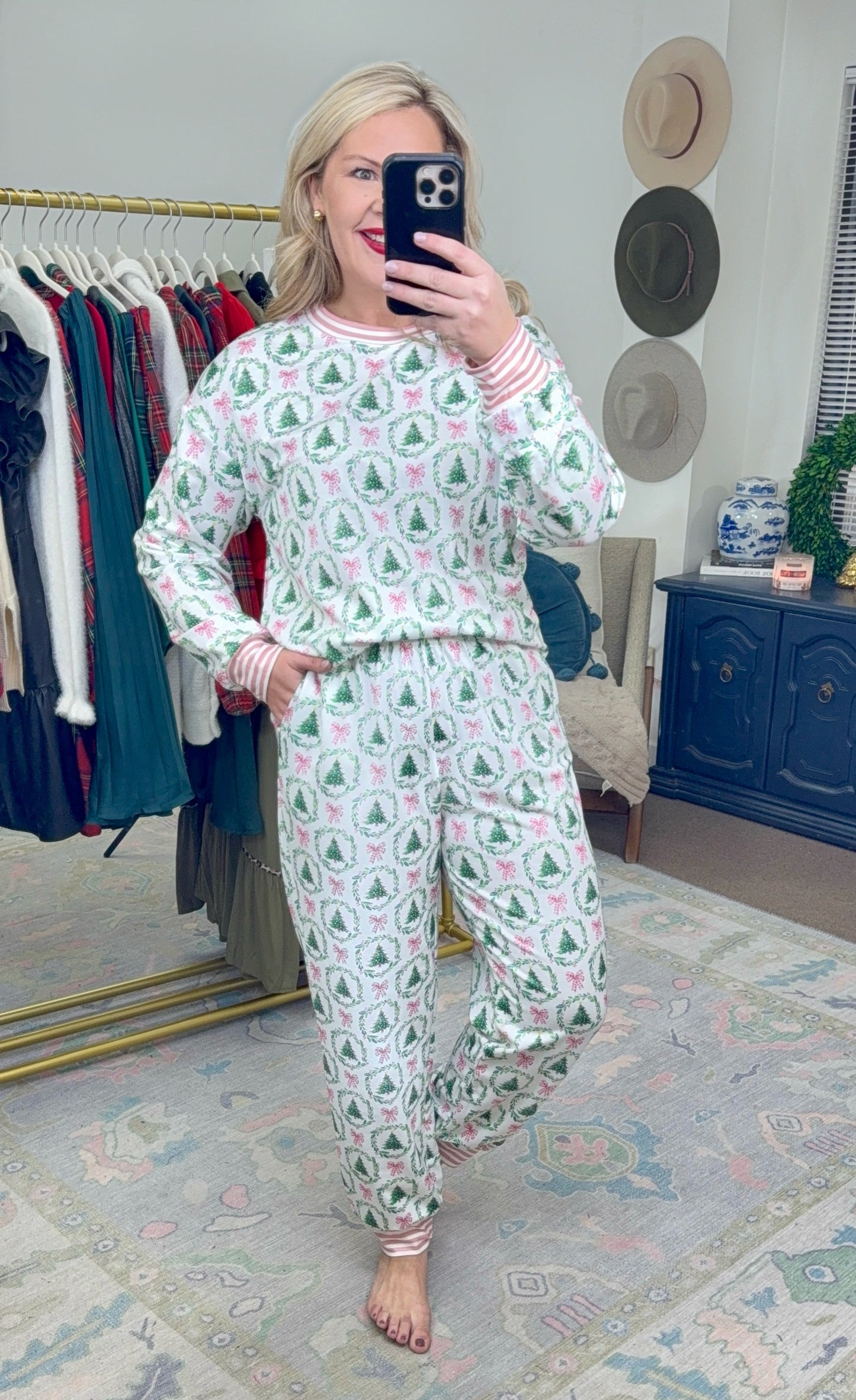Silent Night Christmas Tree Pajama Set