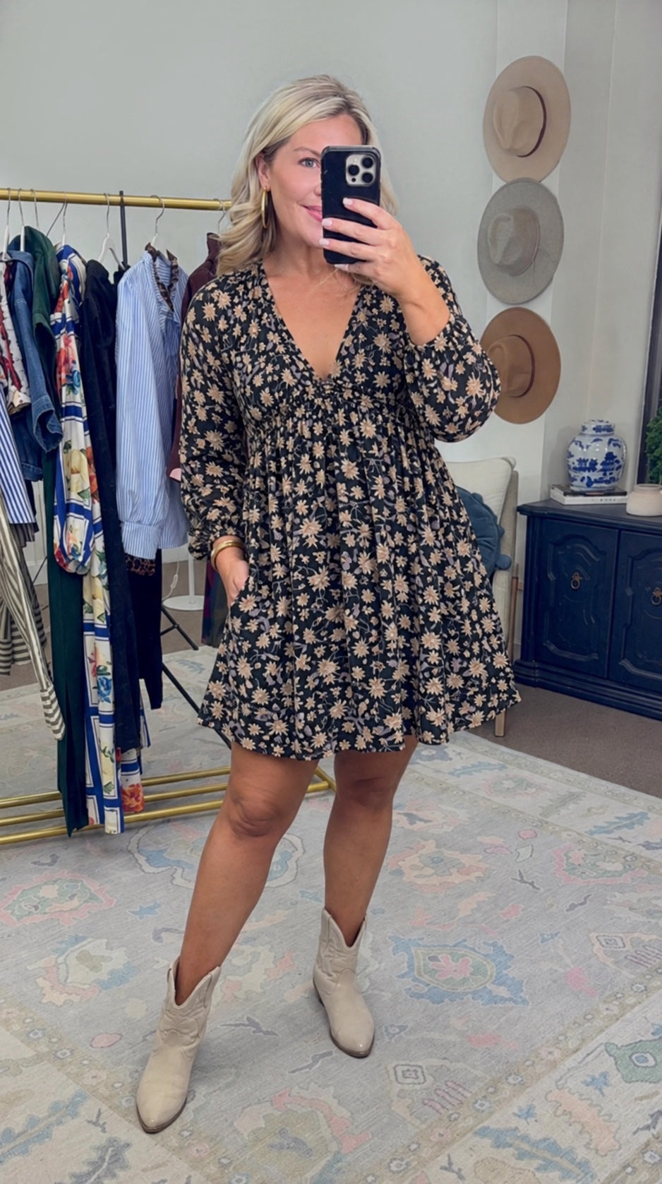 Small Town Girl Floral Print Babydoll Dress