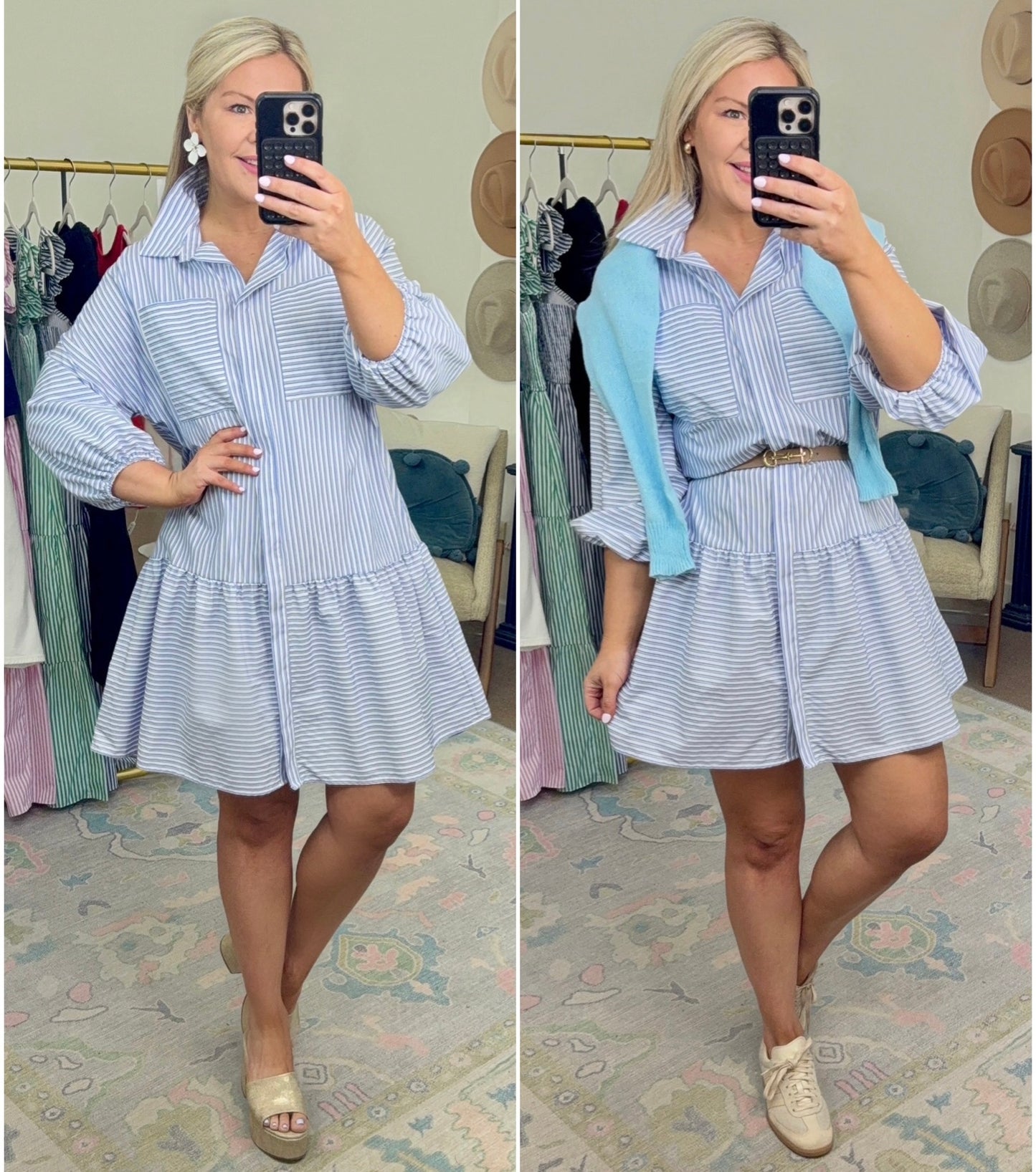 Clubhouse Capsule Stripe Shirt Dress