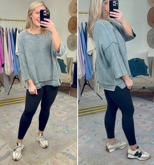 Take the Day Mineral Wash Knit Top