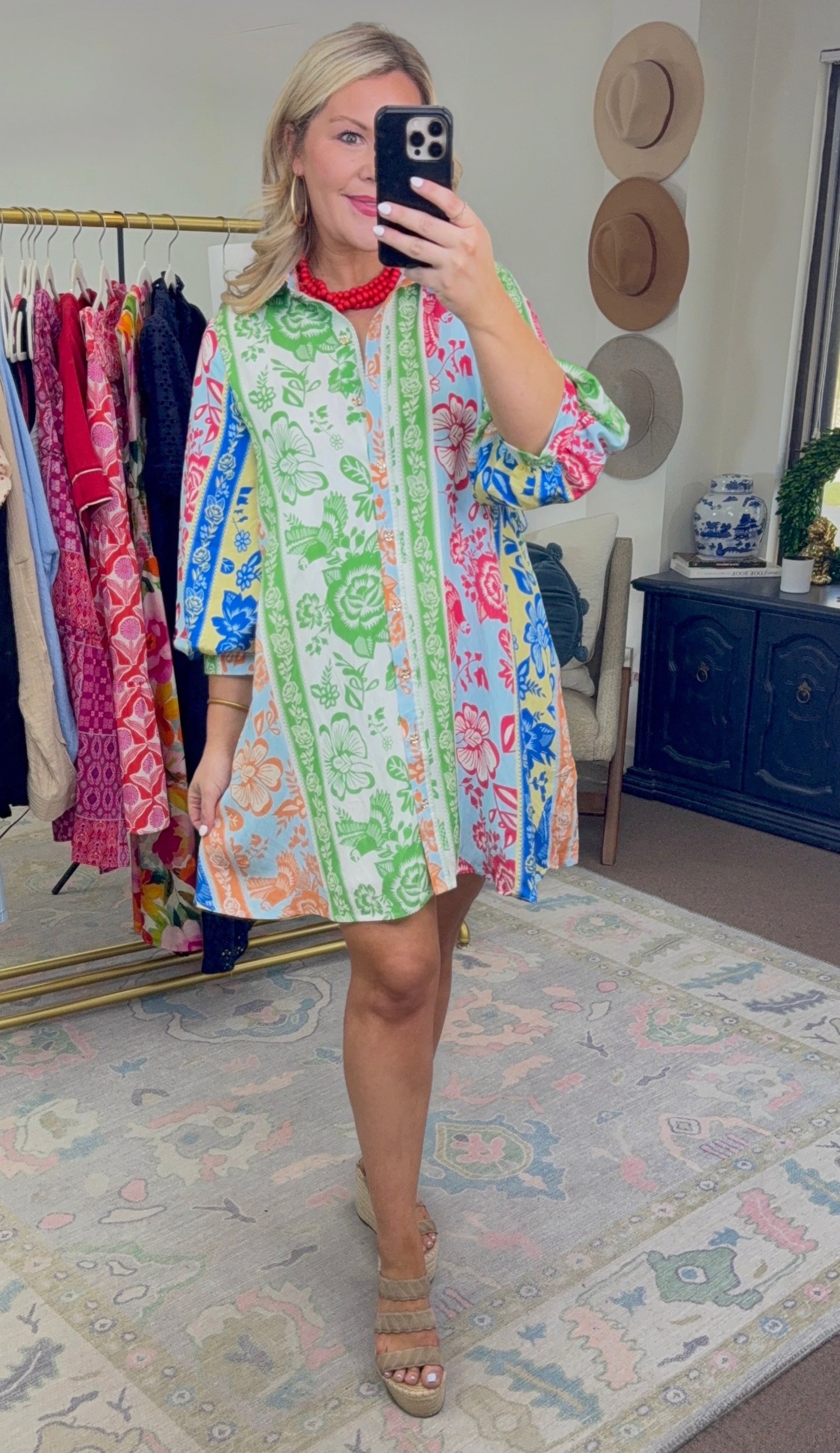 ENTRO: Brightside Botanica Print Belted Dress