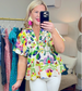 On a Whim Watercolor Print Blouse