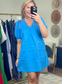 Finer Things Blue Poplin Dress