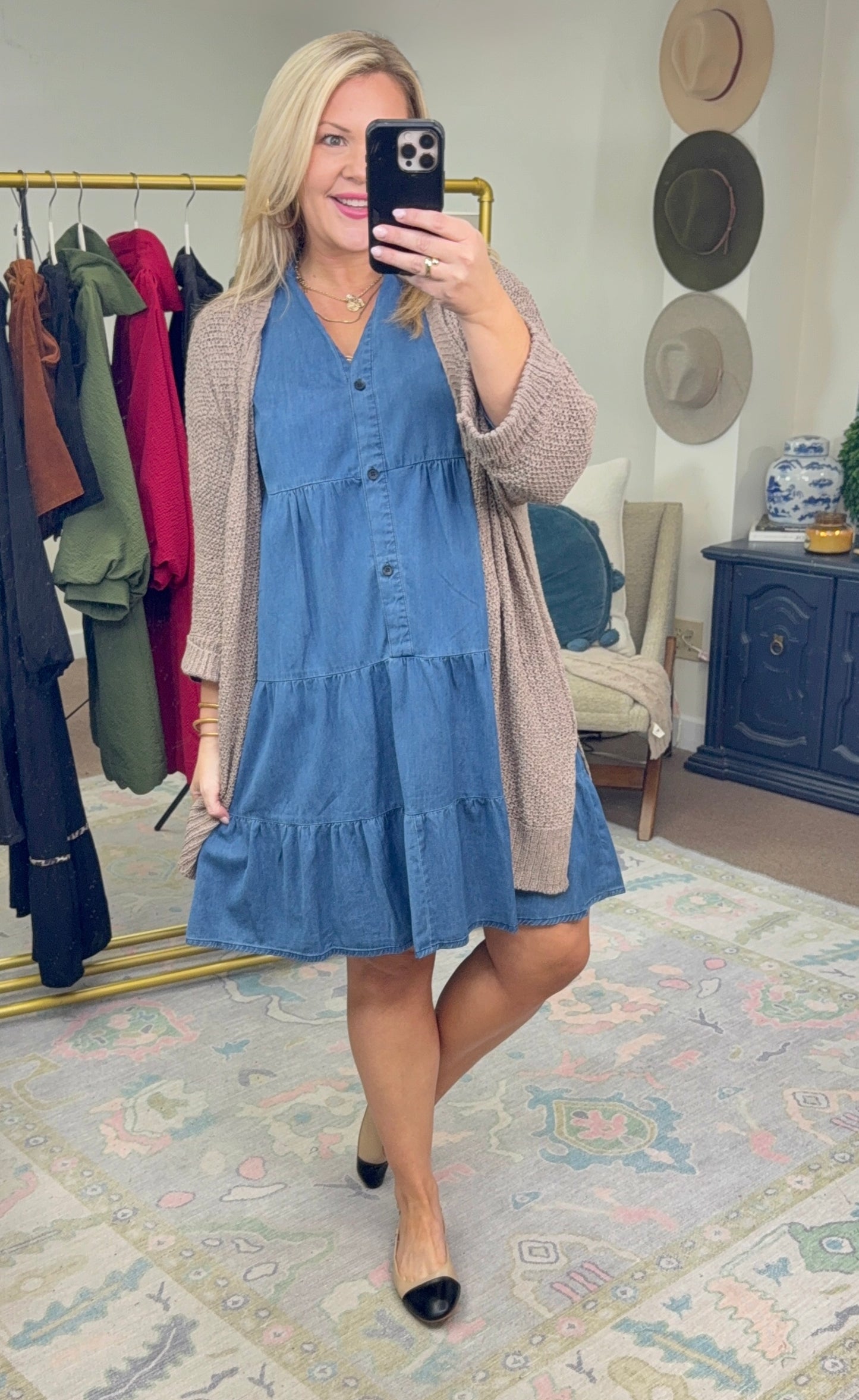 In My Free Time Denim Dress