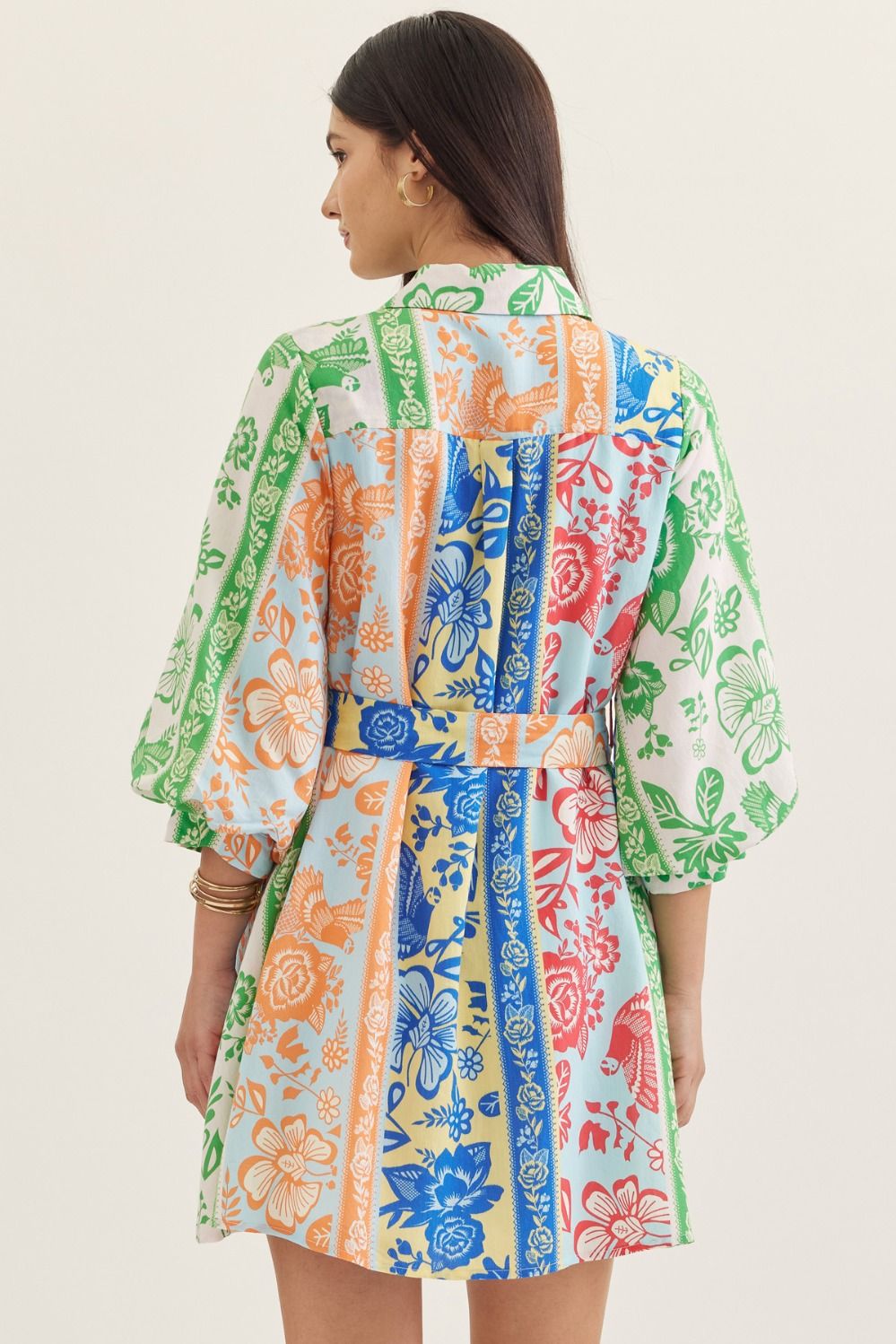 Brightside Botanica Print Belted Dress