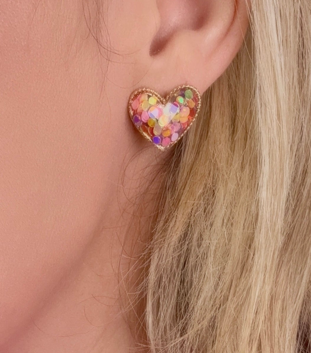 Happy Hearts Confetti Stud Earrings