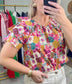 ENTRO: Precious Petals Watercolor Blouse