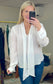 She Means Business Tie Neck Blouse