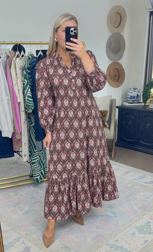 Petals & Prose Floral Print Midi Dress