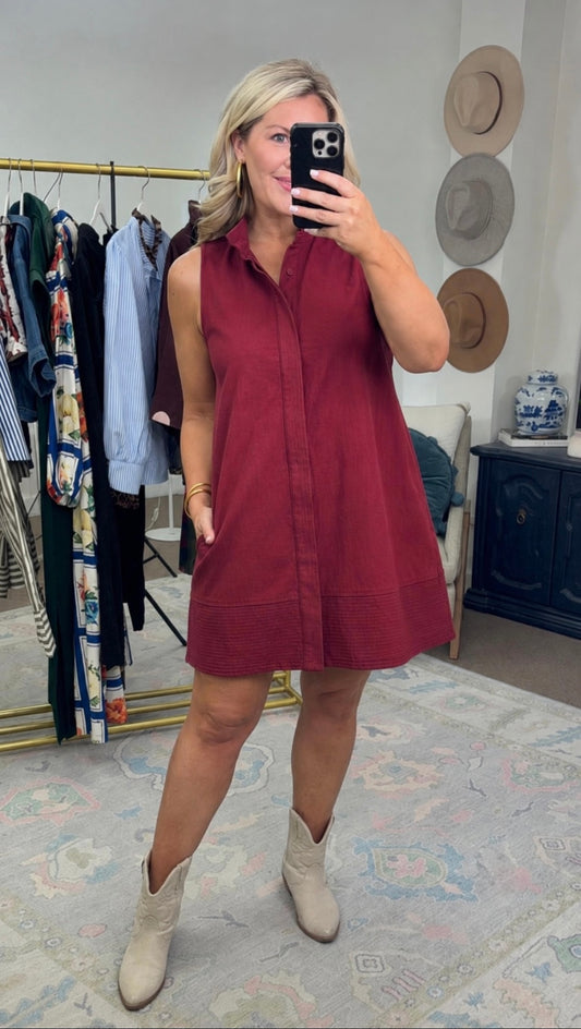 **MORE COLORS** ENTRO: Southern Standard Stand Collar Dress