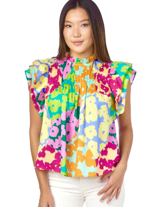 Having Fun Abstract Print Blouse