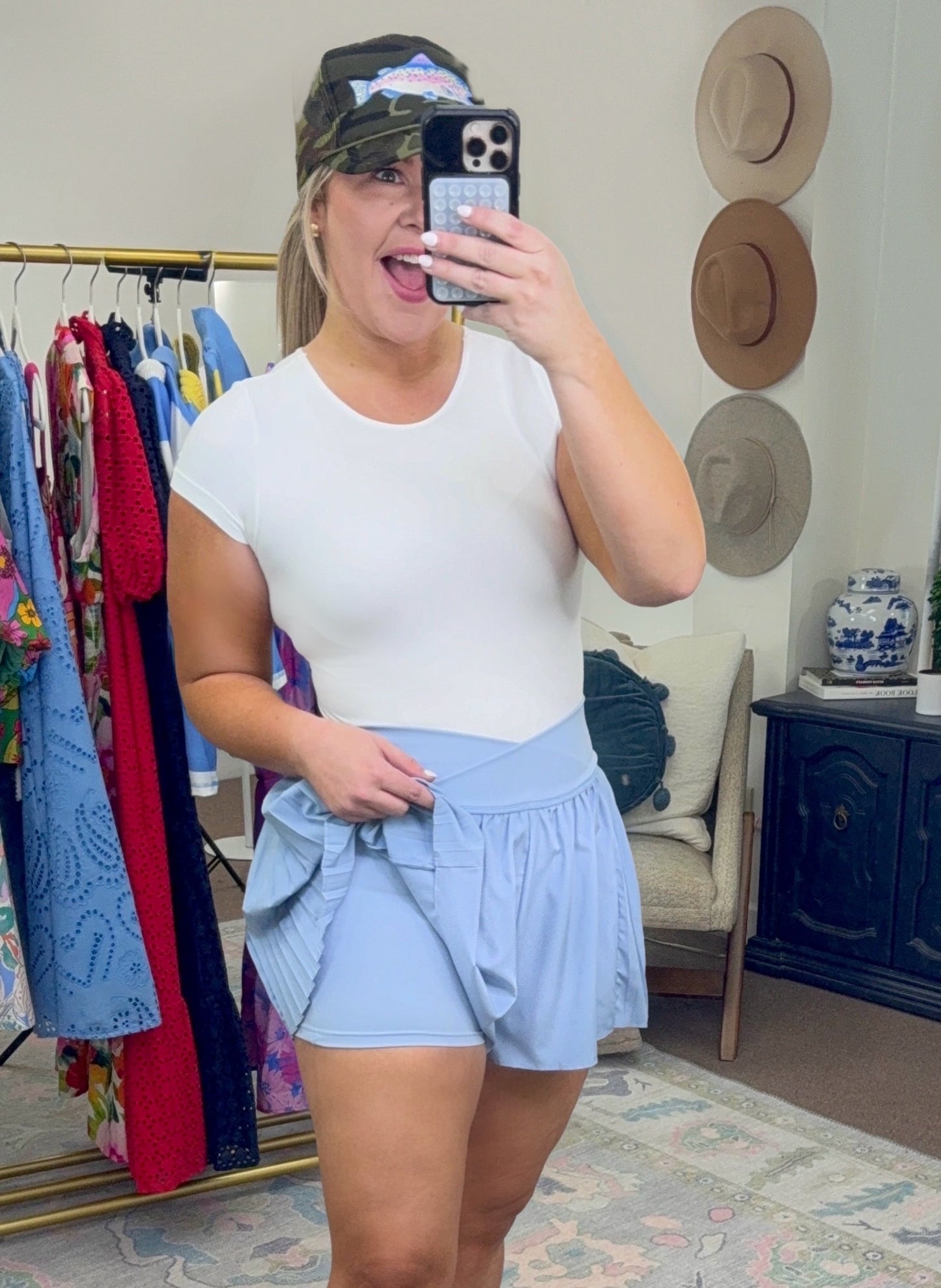Serving Style Side Pleat Athletic Shorts