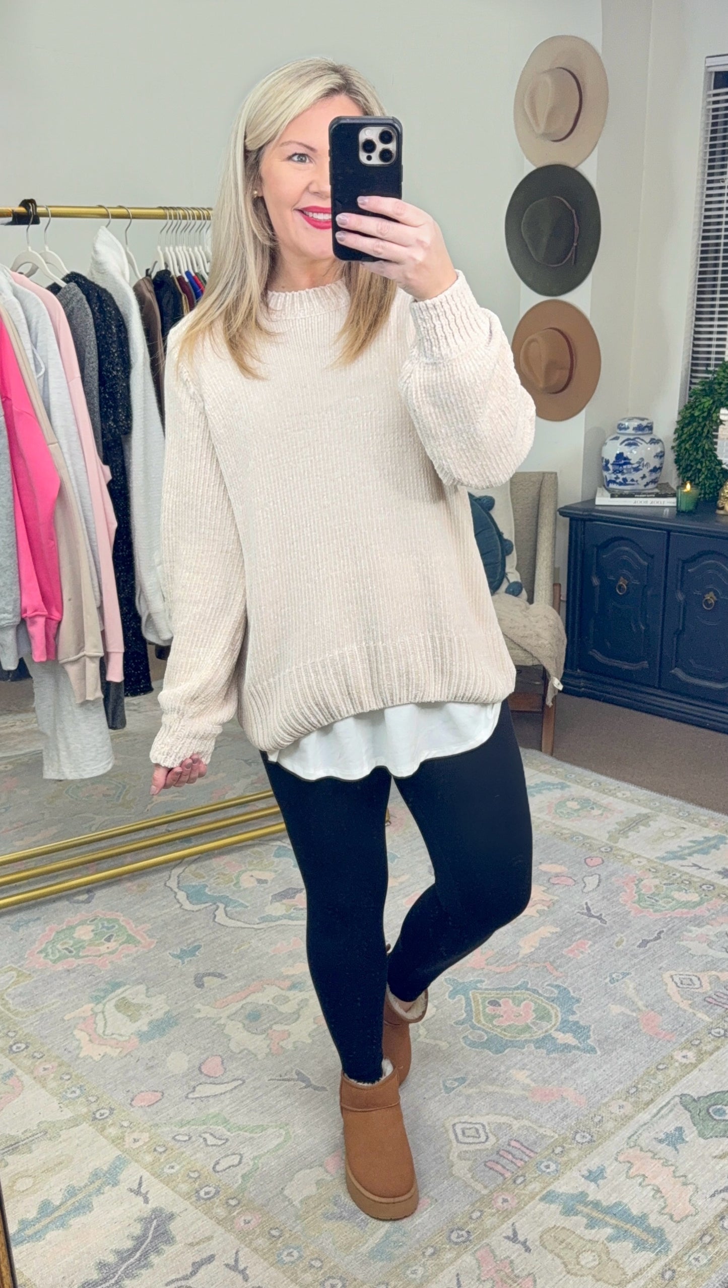 Heaven Sent Chenille Balloon Sleeve Sweater