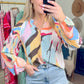 Pleat & Repeat Abstract Print Blouse