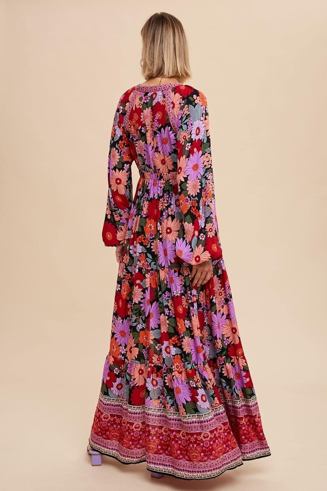 All the Drama Retro Print Maxi Dress