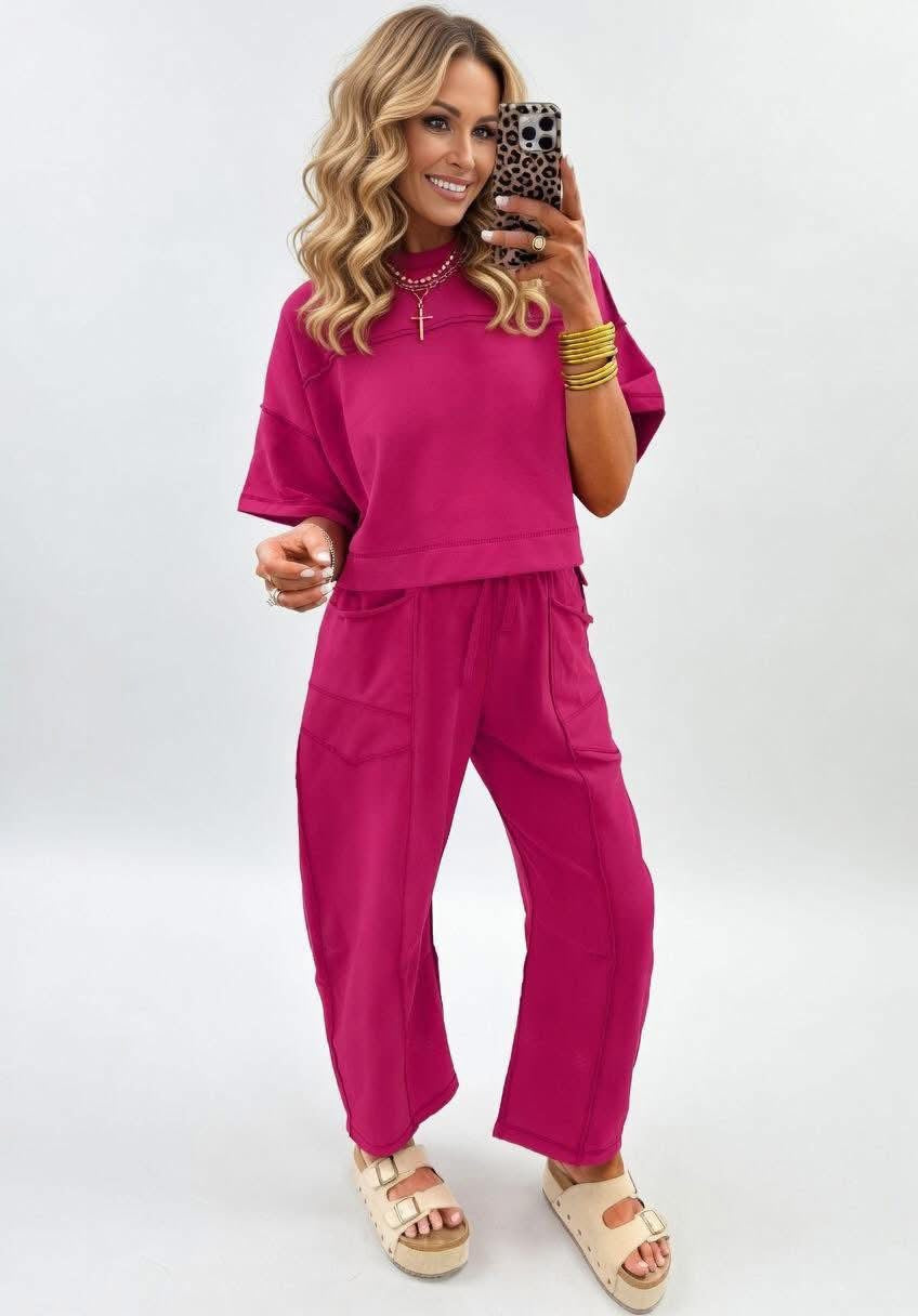**MORE COLORS** Main Agenda Barrel Leg Pant Set